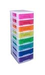 Really Useful Plastic Storage Box Storage Tower 8x7 Litre Clear Frame with Rainbow Drawers