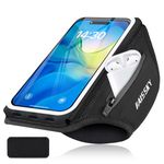 Running Armband with Earbuds Bag, Running Phone Holder for iPhone 15 Pro Max 14 Pro 13 12 11 Galaxy S24 S23 Ultra S22 S21 Sports Phone Armband Case with Zipper Pocket for Phones up to 6.9"