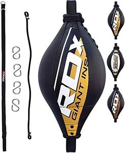 RDX Double End Speed Ball Maya Hide Leather Boxing Ball Dodge Speed Bag Punching MMA Training Workout Floor to Ceiling Rope