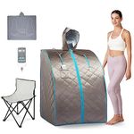 TaTalife Infrared Sauna, Portable Sauna, Personal at Home Sauna, with Heating Foot Pad and Upgraded Sauna Chair, Indoor Full Body Sauna SPA,Relaxation at Home(Grey)