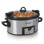 Crock-Pot 6-Quart Programmable Cook and Carry Oval Slow Cooker, Digital Timer, Stainless Steel, SCCPVL610-S