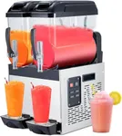 GarveeTech Black 12L*2 700W Commercial Slushy Machine - Self-Cleaning Stainless Steel Frozen Drink Margarita Ice Cream Maker for Snow Melts, Cocktails - Ideal for Homes, Coffee Shops,and Restaurants