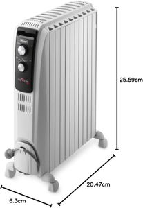 DeLonghi Dragon Oil Radiator Heater 2500W – White