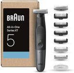 Braun Series X Beard Trimmer & Body Shaver, Mens Trimmer for Face & Body with Innovative 4D-Blade, Waterproof, Cordless 45-Minute Battery Run-Time, XT5270