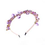 IYOU Bling Crystal Headbands Purple Rhinestone Headwear Gemstone Vintage Party Birthday Hair Accessories for Women and Girls