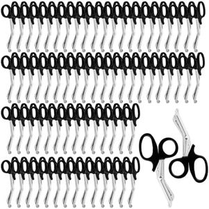 LECEHIVO 70 Pcs Trauma Shears Bulk 5.9 Inch Stainless Steel Bandage Scissors Medical Emergency Nursing Shears First Aid Scissors for Doctor Nurses (Black)