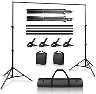 Backdrop Stand Kit, 2x3m/6.5x10ft Adjustable Photography Background Photo Backdrop Stand for Green Screen, Wedding, Parties, Photoshoot, Advertising Display