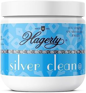 Hagerty Silver Cleaner and Tarnish Remover for Silver Jewelry, Dipping Basket Included - Great for Sterling Silver and Silver Plate, Kosher Certified, Made in The USA, 7oz