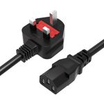 Mcbazel 1.2 meter UK Power Cable (IECC13 to BS1363) Kettle Lead/Power Cord compatible with Xbox One Only/Computers/Scanners/Printers/ 3-pin Shroud Power Connector