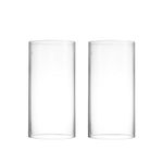 Rishabj Home Decoration Various Size Hurricane Candleholders, Chimney Tube, Glass Cylinder Open Both Ends, Open Ended Hurricane, Glass Shade Candle Holders Set of 2 (3" Wide x 5" Tall