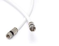 25' Feet, White RG6 Coaxial Cable (Coax Cable) with Weather Proof Connectors, F81 / RF, Digital Coax - AV, Cable TV, Antenna, and Satellite, CL2 Rated, 25 Foot