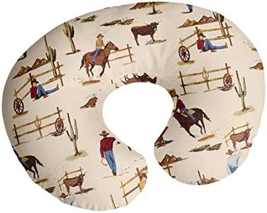 Sweet Jojo Designs Wild West Cowboy Nursing Pillow Cover Breastfeeding Pillowcase for Newborn Infant Bottle or Breast Feeding (Pillow NOT Included) - Red Blue Tan Western Southern Country Horse