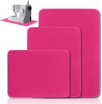 Flutesan 3 Pcs Sewing Machine Muffling Mat Foot Pedal Mat 3 Sizes Sewing Machine Mat Reduce Vibrations Noise No Slip Rubber Sewing Machine and Sergers Accessories for Quilting Embroidery (Pink)