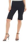 Rekucci Women's Ease into Comfort Pull-On Modern City Shorts (10, Black)