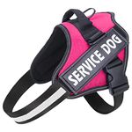 Belababy Soft No Pull Dog Harness X Small, Adjustable Assistance Service Dog Vest with Safety Buckle, Reflective Breathable Outdoor Training Dog Harness（Rose）