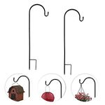 2 Pack Shepherd Hook 31.5 inch Tall Garden Outdoor Hook for Hanging Solar Light, Bird Feeders, Lanterns, Mason Jars, Garden Stake and Wedding Decor (Black)