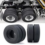 RC-Hub 4pcs RC Rubber Tires 22mm Wheel Tires for 1/14 Tamiya Tractor Trucks Front Rear Wheel Rims