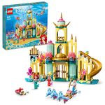 LEGO 43207 Disney Princess Ariel’s Underwater Palace, with The Little Mermaid Mini-Doll Figure & Dolphin FiguresBuildable Castle Toy, Present Idea for Kids, Girls and Boys Aged 6+