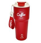 House of Quirk 620ML Stainless Steel Coffeemate Insulated Tumbler, Double Vacuum Insulated Travel Coffee Mug 100% Leak Proof with Lid Hot and Cold (Cherry)