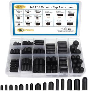 143 Pcs Rubber Vacuum Caps Assortment, 15 Sizes Rubber Caps, Hose End Caps for Carburetor, Manifold, Automotive 1/8" 1/4" 5/32" 3/16" 5/16" 7/32" 3/8" 1/2" 5/8"