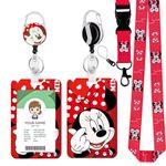 HL Hope&Luck ID Badge Holder with Lanyard and Retractable Badge Reel Clip, Cute Funny Cartoon Mouse Breakaway Cruise Lanyard, ID Card Holder Keychain Badge Holder