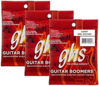 GHS Boomers Electric Guitar Strings – Nickel-Plated Steel – Bright, Balanced, Long-Lasting Tone – Smooth Feel & Stable Tuning – USA Made – Light Gauge 10-46 (GBL Set) 3 SETS