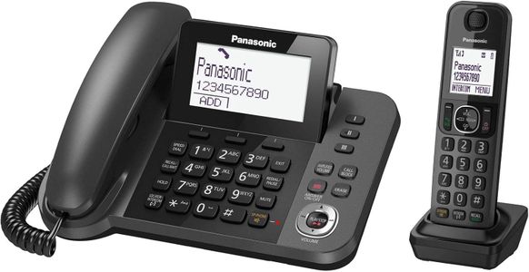 Panasonic Corded & Cordless Home Phone Kit – Answerphone, Call Blocker, Black