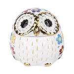 CAIRIAC Owl Trinket Jewelry Box, Small Owl Figurine Ceramic Jewelry Dish with Lid, Owl Ring Holder for Jewelry, Owl Statue Home Decor, Owl candle holder, Owl Incense Burner Cones Holder (1 Pack)