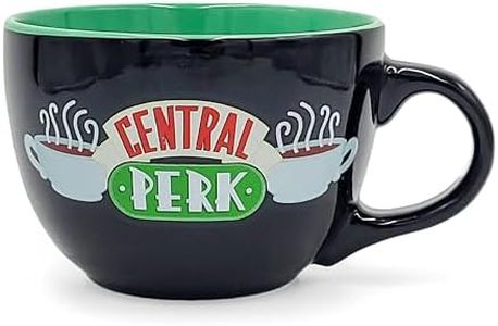 Silver Buffalo Friends Central Perk Black Ceramic Mug Oversized for Coffee, Soup, 24 Ounces