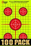 EasyShot Targets Sight-in Shooting Targets – Paper Targets with 1 x 1-inch Grid – High-Contrast Color Targets for Shootin (100, 12 X 18 inch Sight in-Yellow & Red)