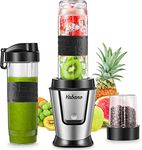 Yabano Personal Blender with 2 x 20oz Travel Bottle and Coffee/Spices Jar, Portable Smoothie Blender and Coffee Grinder in One, 500W Single Serve Blender for Shakes and Smoothies, BPA free (Black)