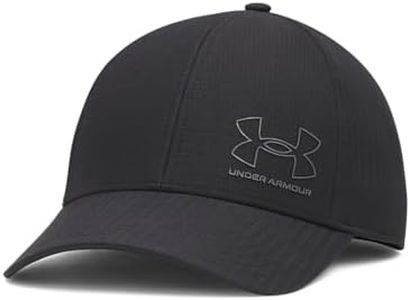 Under Armour Men's Iso-Chill ArmourVent Stretch Fit Hat, (004) Black / / Castlerock, Medium/Large