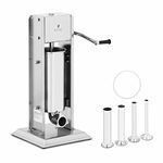 Royal Catering Vertical Sausage Maker Sausage Stuffer Sausage Machine Sausage Filler 5L RCWV-5L (Stainless Steel, Cylinder Height 20cm, Filling Tubes Diameters 16/22/32/38mm)