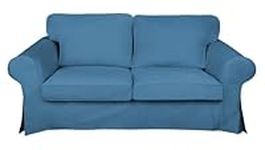 BACoverZone EKTORP Cover for Loveseat for IKEA Ektorp Sofa, Sofa Cover 2 Seater, Flax Sofa Cover, Sectional Sofa Cover, Sofa Slipcovers AF-30