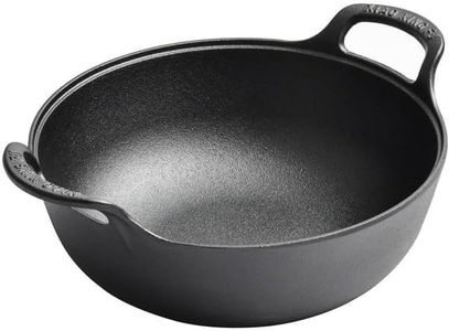 VONOTO Cast Iron Wok with Handles, Pre-Seasoned Cast Iron Grilling Wok, Use in The Oven, on The Stove, or on The Grill (11 inch)
