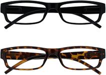 The Reading Glasses Company Black & Brown Tortoiseshell Lightweight Readers Value 2 Pack Mens Womens RR32-12 +2.50