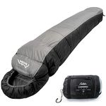 Andes Nevado 400 XL 4 Season Camping Mummy Sleeping Bag Black/Grey