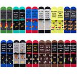 Mens Funny Saying If You Series Pattern Dress Socks - HSELL Crazy Design Comed Cotton Novelty Colorful Socks for Men Gifts Ideal(12 Pairs Funny Saying Assorted)