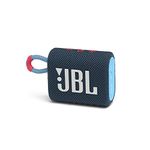 JBL GO 3 Wireless Bluetooth Portable Speaker with Integrated Loop for Travel with USB C Charging Cable, Blue and Pink