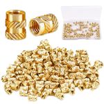 120 Pcs M3 Heat Set Inserts Threaded Insert 3D Printing Knurled Brass Nuts Female Thread Embedment Nut Kit for 3D Printing Project Laptop Plastic Shells Automotive Machines (M3*4.6x5.7mm)