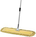 Tidy Tools Commercial Dust Mop & Floor Sweeper, 24 in. Dust Mop for Hardwood Floors, Reusable Dust Mop Head, Extendable Mop Handle, Industrial Dry Mop for Floor Cleaning & Janitorial Supplies, Yellow