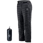 Naturehike Winter Thick Down Trousers Snow Skiing Thermal Heat Hot Outdoor Windproof Down Pants Black