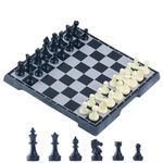 KOKOSUN Chess Set, Magnetic Travel Folding Chess Board Game -24 Centimeters, Educational Toys/Gift for Kids and Adults (Black Pieces Chess Set)