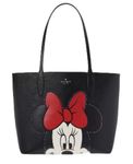 Kate Spade New York X Disney Reversible Minnie Tote with Wristlet, Large, Black Multi, Large