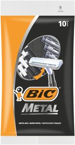 Disposable Metal Razors by BIC - Single-Blade Stainless Steel Shaver for Men * Safe Shaving * 1 Pack of 10-Count. Perfect for Traveling, Gym, or Quick Use – TSA Approved Throwaway Razors.