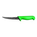 Starrett Professional Stainless Steel Kitchen Boning Knife - Narrow Curved Profile - 5-inch (125mm) - Green Handle