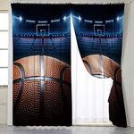 BlessLiving Basketball Window Curta