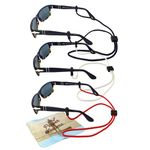 Peeper Keepers Eyeglass Retainer & Sunglass Holder Supercord Adjustable w/Microfiber Cloth, American Pride, 3 Pack Mix, 27"