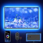 Mexllex LED TV Backlights for 43''-55'' TV with Remote App Control LED TV Backlight Color Changing RGB LED Strip USB Powered (APP Control+ Remote)