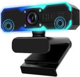 1080P 60FPS Streaming Webcam, Streaming Camera with Microphone and Fill Light,Autofocus,Work with Zoom/YouTube/Winsdows/Mac OS/Laptop/Mac/PC